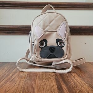 Betsey Johnson Cream Dog Face Backpack